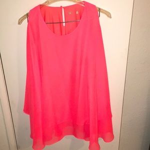 Bright coral flow blouse